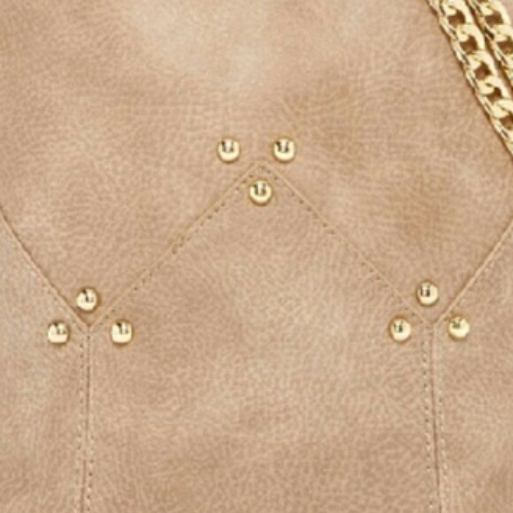 Maisie Bucket Crossbody Drawstring Purse; Taupe - Picture 4 of 7